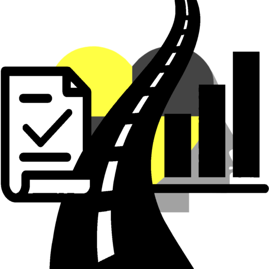Illustrazione con strada urbana, auto e grafici di dati sugli incidenti
